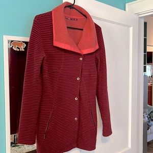 Prana wool sweater or jacket.  Like new